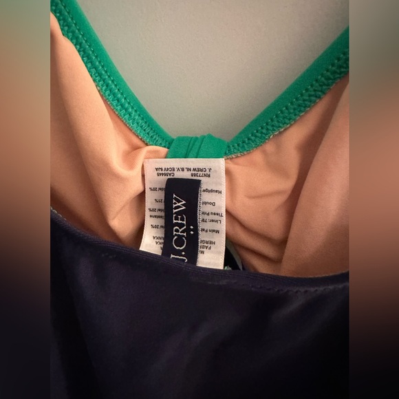J. Crew Factory Tie-Front One Piece (Navy/Green Colorblock) - Medium - Picture 4 of 8